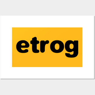 Ertog אֶתְרוֹג citron word black Posters and Art